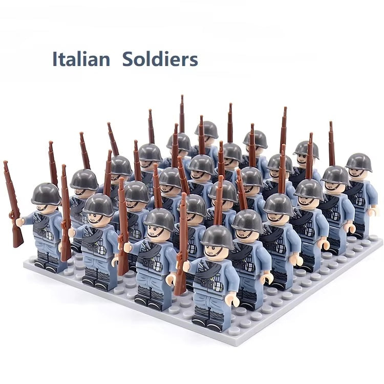 Military Blocks WW2 German USA British Army Soldiers Building Blocks Accessories Bricks Toys Kids