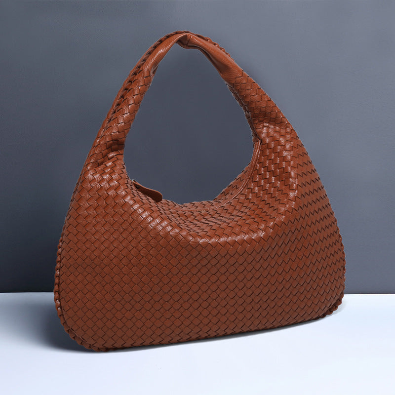 Weave Vegan Leather Shoulder Hobo Bag for women woven underarm bags