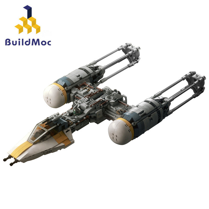 MOC Design Space War series blue color Y wing fighter with more modes building blocks toys