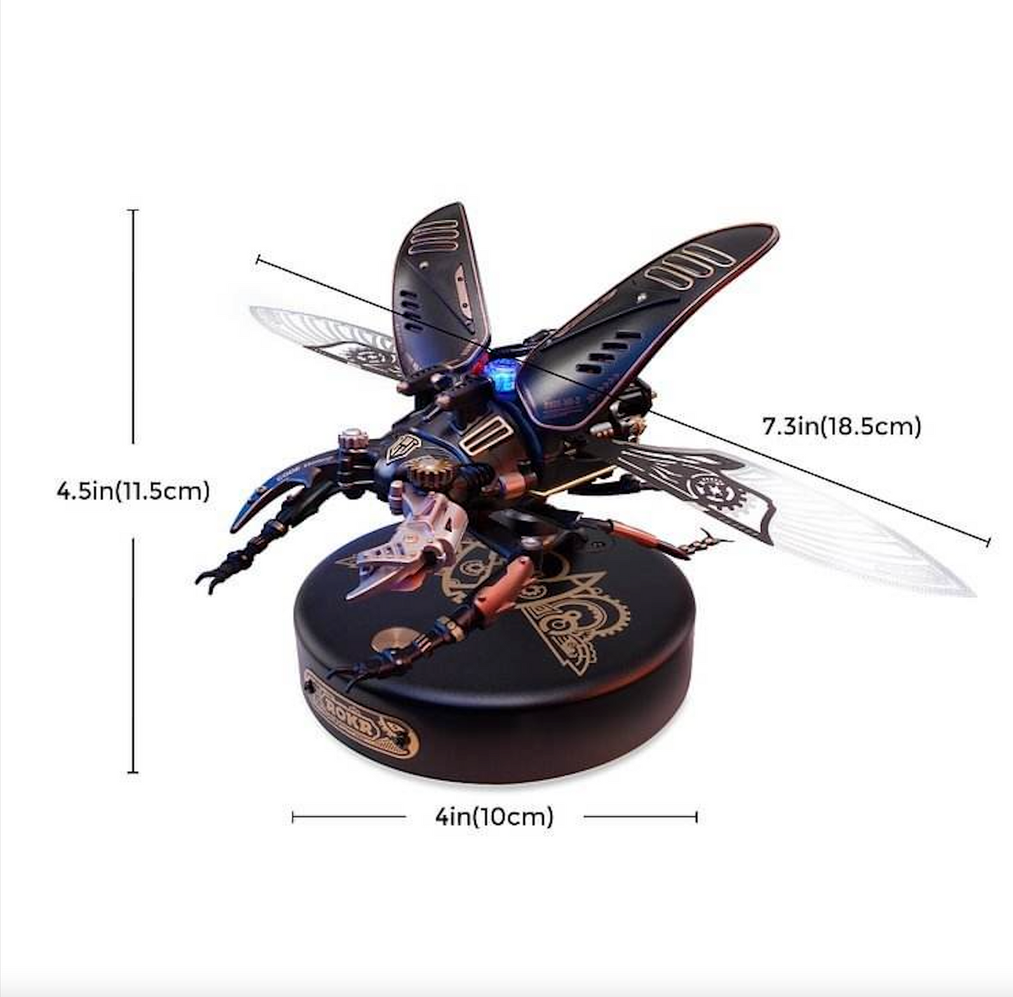 Robotime Rokr 3D Metal Puzzles Stag Beetle Plastic Model Engine Kits to Build Mechanical Age Gift for Teen Adults 115 pcs MI03