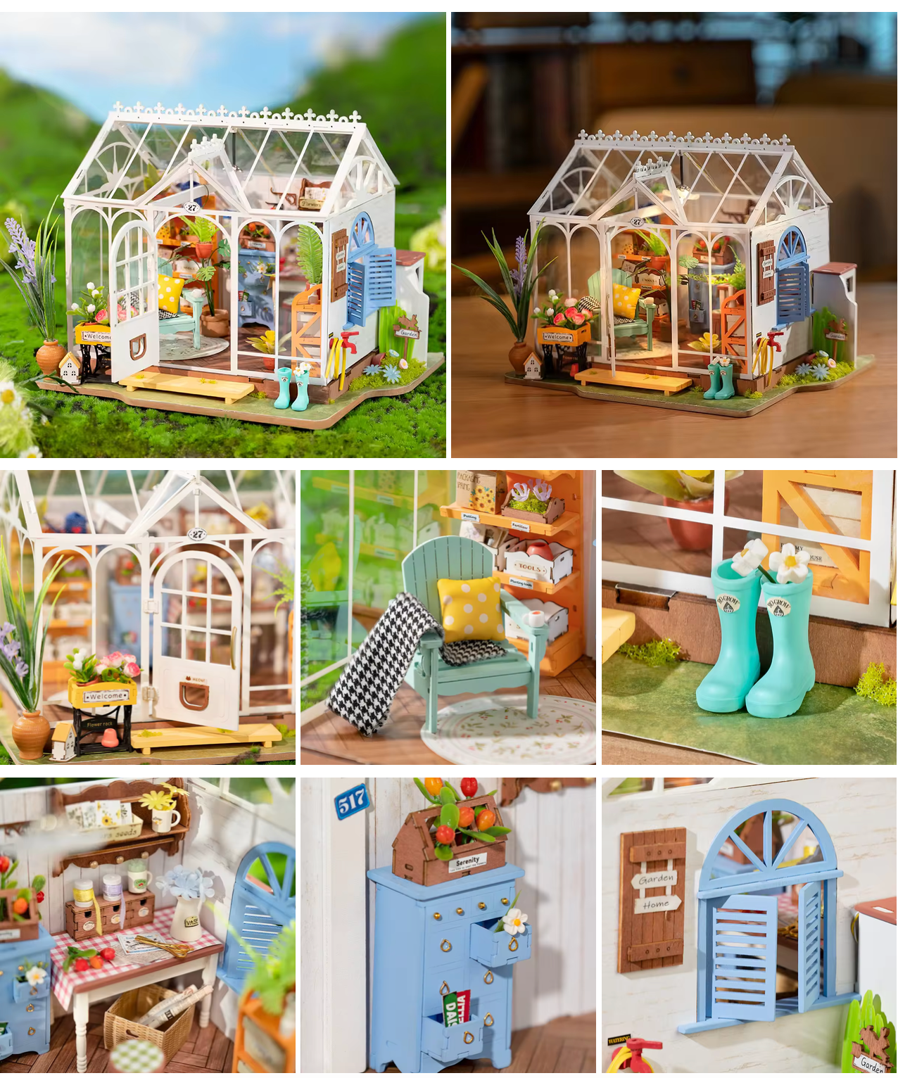 Robotime Rolife Handmade Kit DG163 Dreamy Garden House 3D Wooden Puzzles DIY Miniature Dollhouse