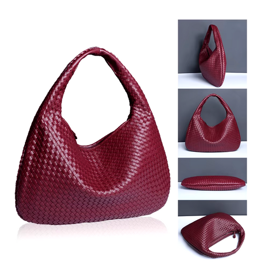 Weave Vegan Leather Shoulder Hobo Bag for women woven underarm bags