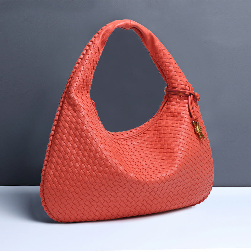 Weave Vegan Leather Shoulder Hobo Bag for women woven underarm bags