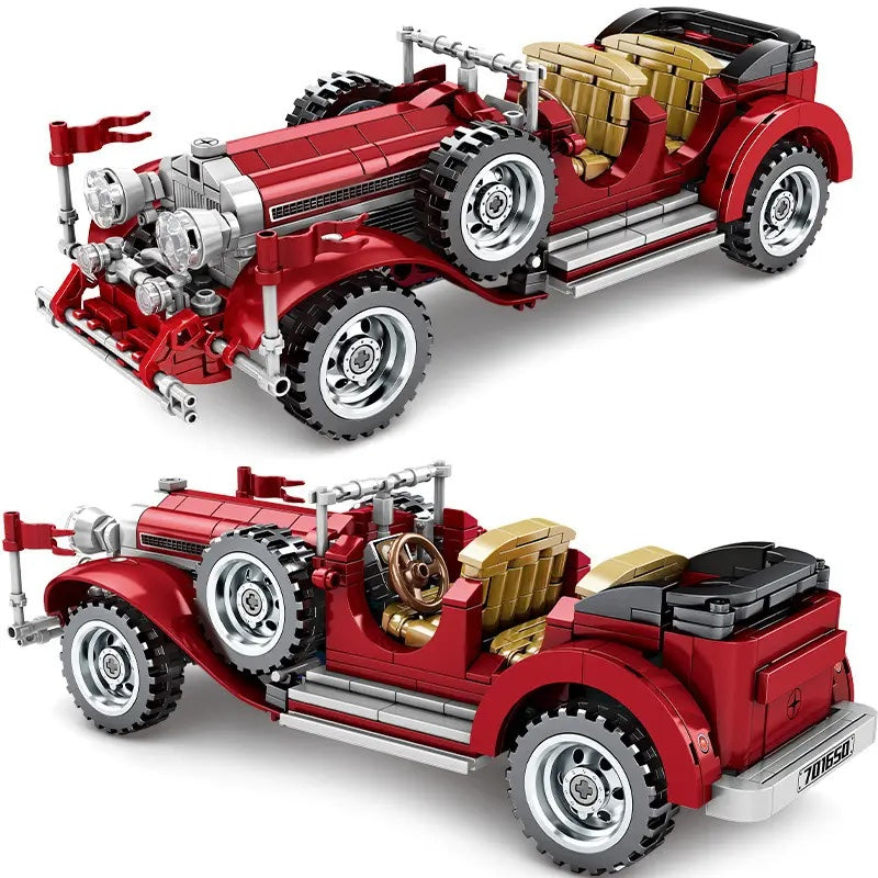 Creative 617 pcs classic Retro car block large size DIY Intelligence Assembled Building Block Toys