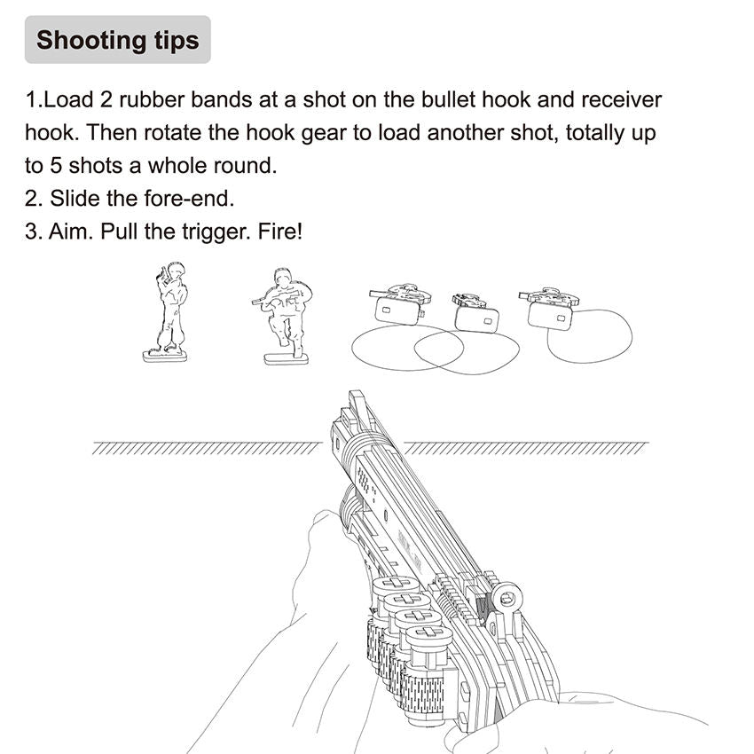 3D Puzzle Model educational DIY Wooden crafts jigsaw puzzles gun Rubber Band Machine Gun Toys toys direct for Dropshipping