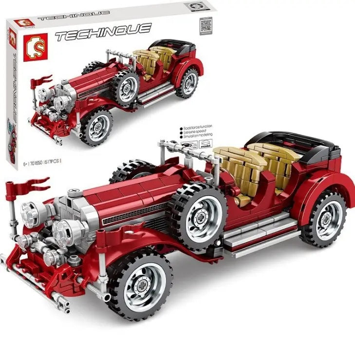 Creative 617 pcs classic Retro car block large size DIY Intelligence Assembled Building Block Toys