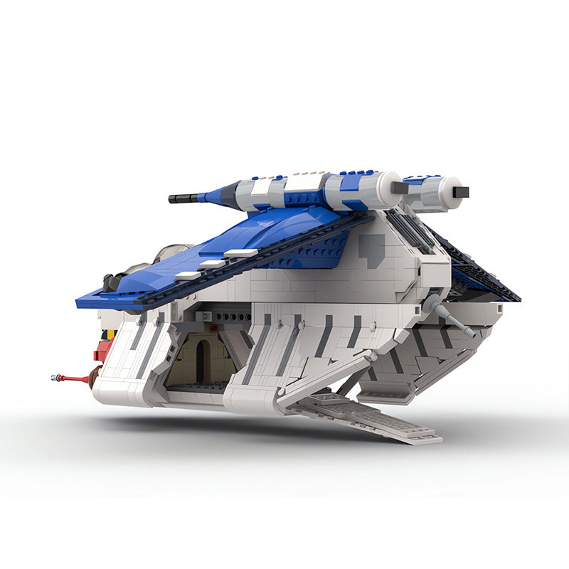 MOC Design Space War series blue color Republic Gunship with more modes building blocks toys