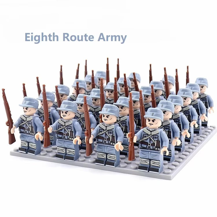 Military Blocks WW2 German USA British Army Soldiers Building Blocks Accessories Bricks Toys Kids