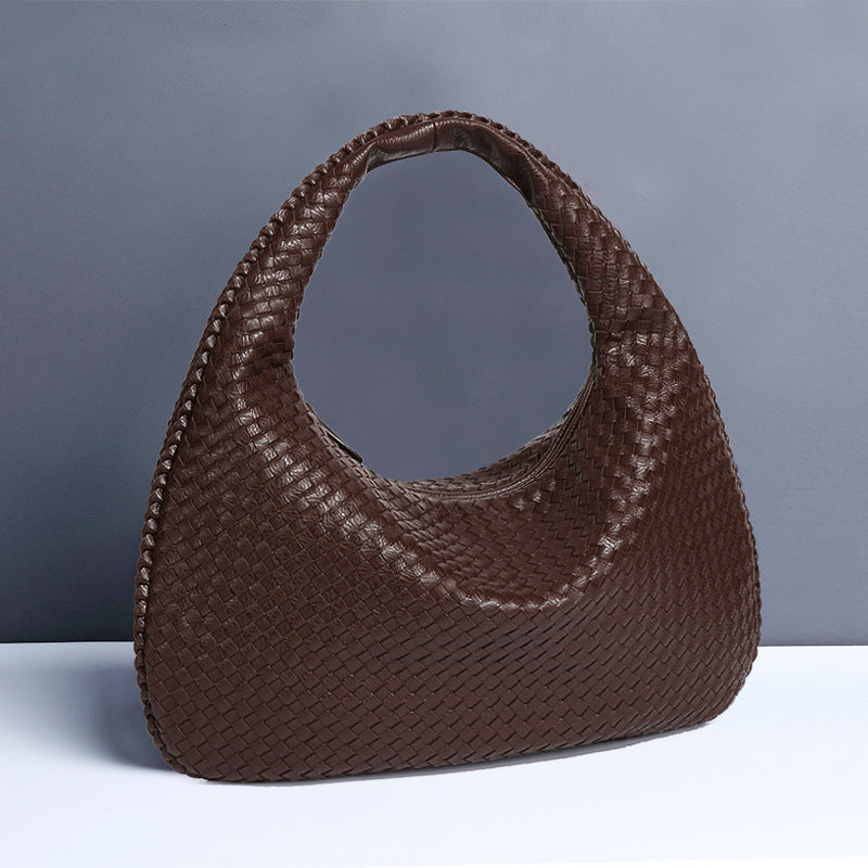 Weave Vegan Leather Shoulder Hobo Bag for women woven underarm bags