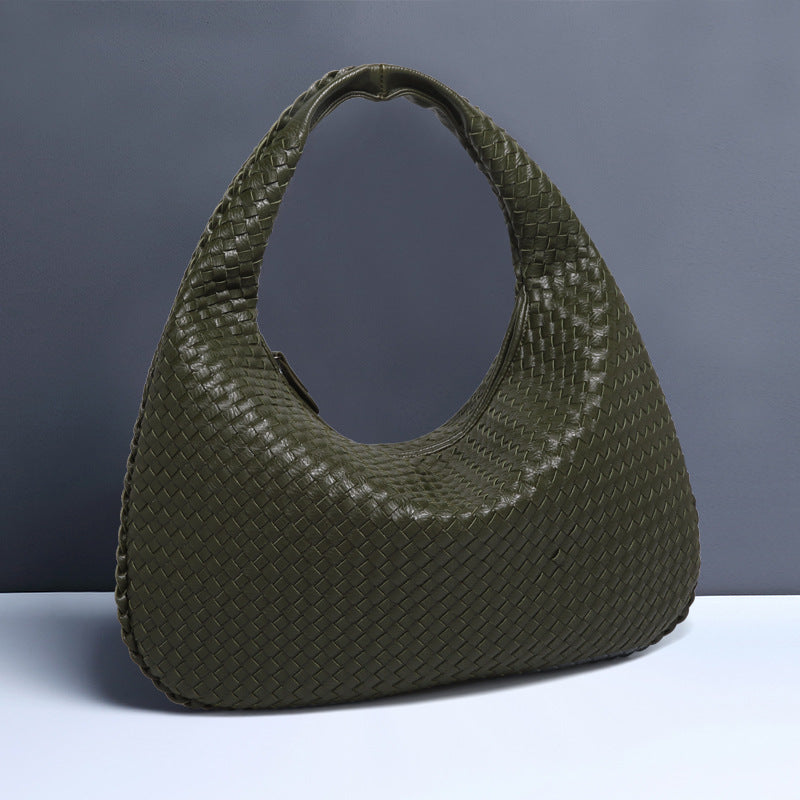 Weave Vegan Leather Shoulder Hobo Bag for women woven underarm bags