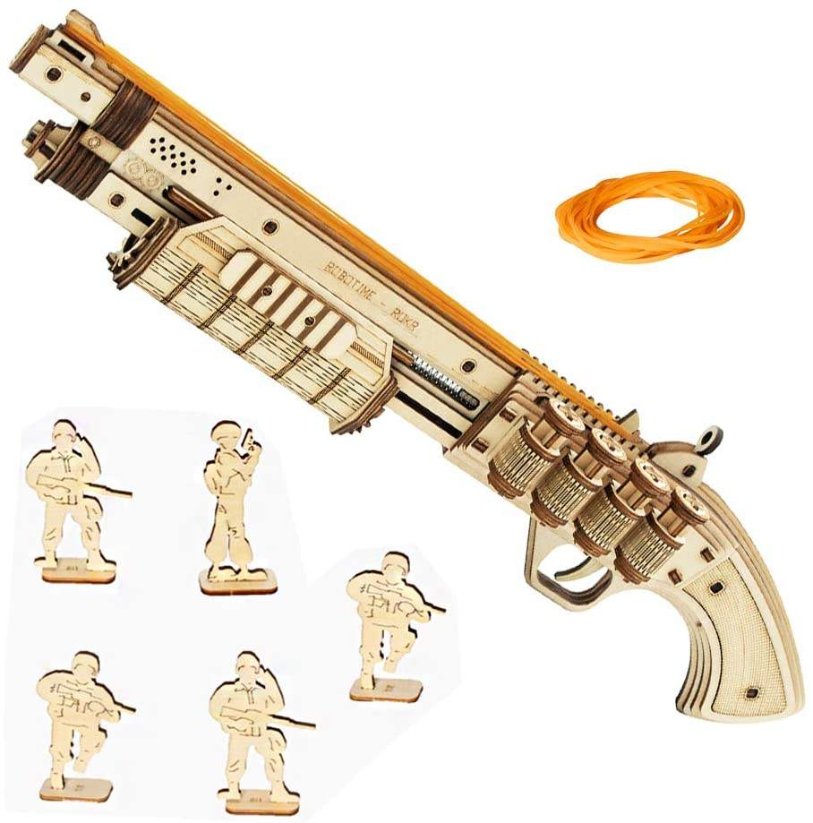 3D Puzzle Model educational DIY Wooden crafts jigsaw puzzles gun Rubber Band Machine Gun Toys toys direct for Dropshipping