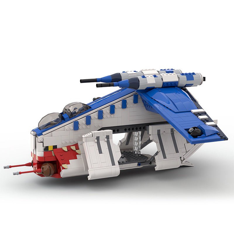 MOC Design Space War series blue color Republic Gunship with more modes building blocks toys