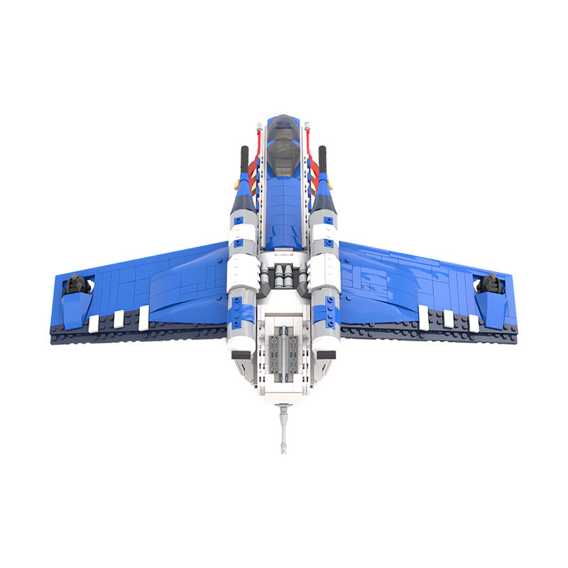 MOC Design Space War series blue color Republic Gunship with more modes building blocks toys