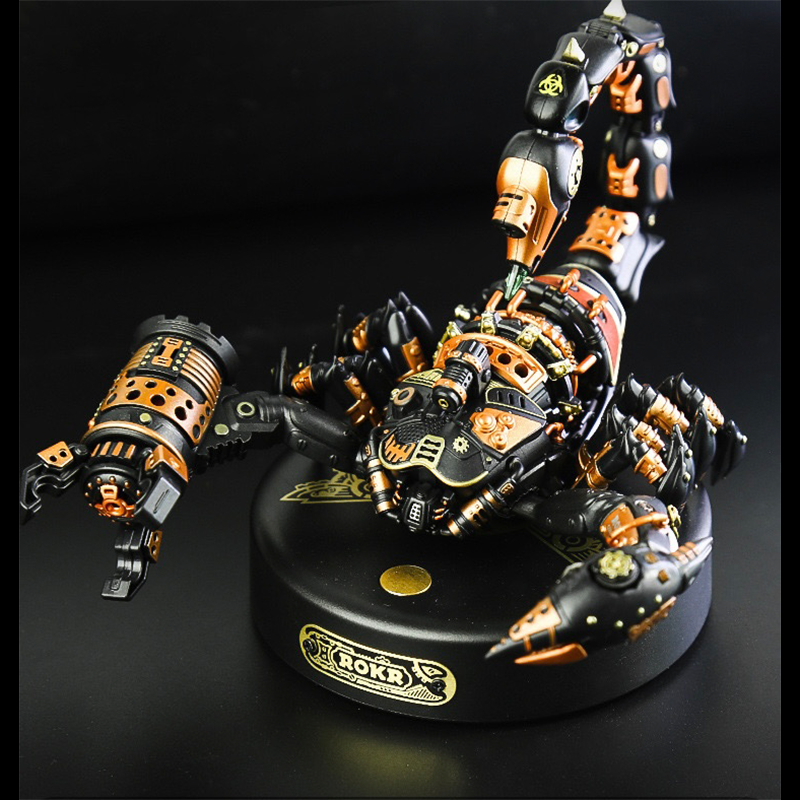 Robotime MI04 Mechanical Plastic Model Kit Emperor Scorpion Model Kit 123 Pieces 3D Puzzle Gift for Men Teens/Engineer/Hobbyist