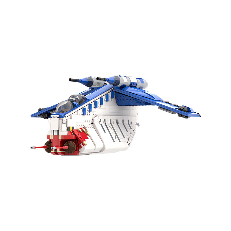 MOC Design Space War series blue color Republic Gunship with more modes building blocks toys