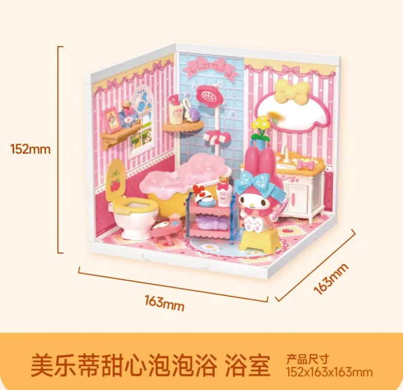 Rolife Super Creator and SANRIO MY MELODY KUROMI Jointly signed 3D plastic Puzzle DIY Miniature House gift