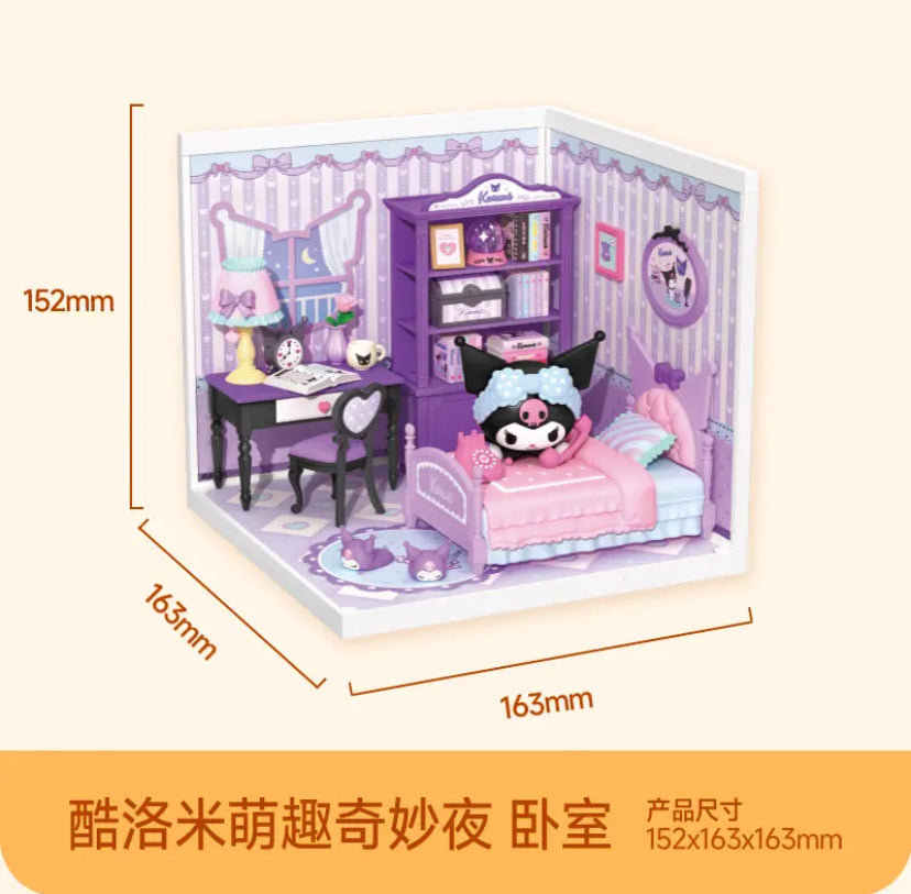 Rolife Super Creator and SANRIO MY MELODY KUROMI Jointly signed 3D plastic Puzzle DIY Miniature House gift