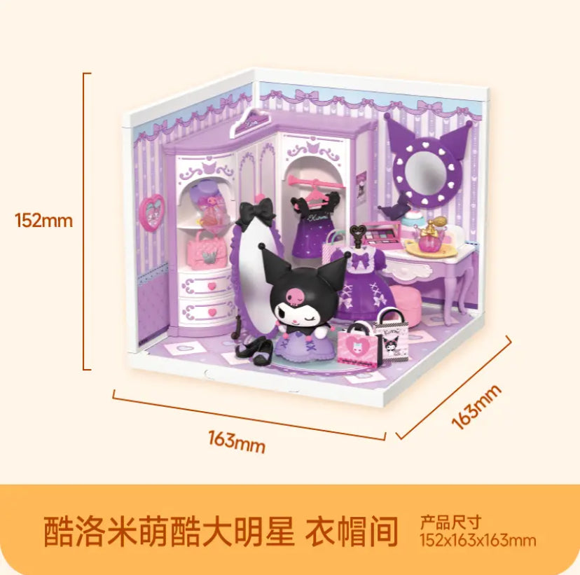 Rolife Super Creator and SANRIO MY MELODY KUROMI Jointly signed 3D plastic Puzzle DIY Miniature House gift