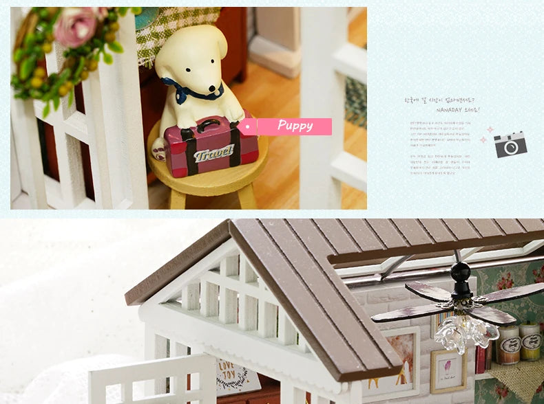 CUTEBEE Doll House Miniature DIY Dollhouse With Furnitures Wooden House Toys For Children  Holiday Times Z009