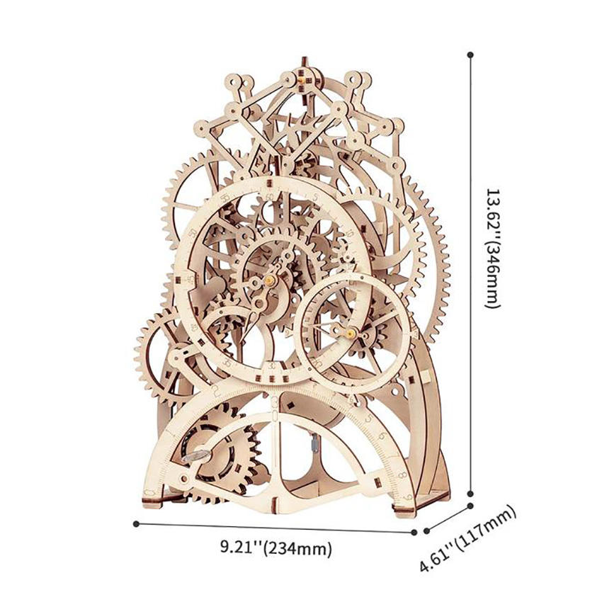 CPC Certificated Robotime Rokr Educational Toys LK501 Pendulum Clock Mechanical Model 3D Wooden Puzzles