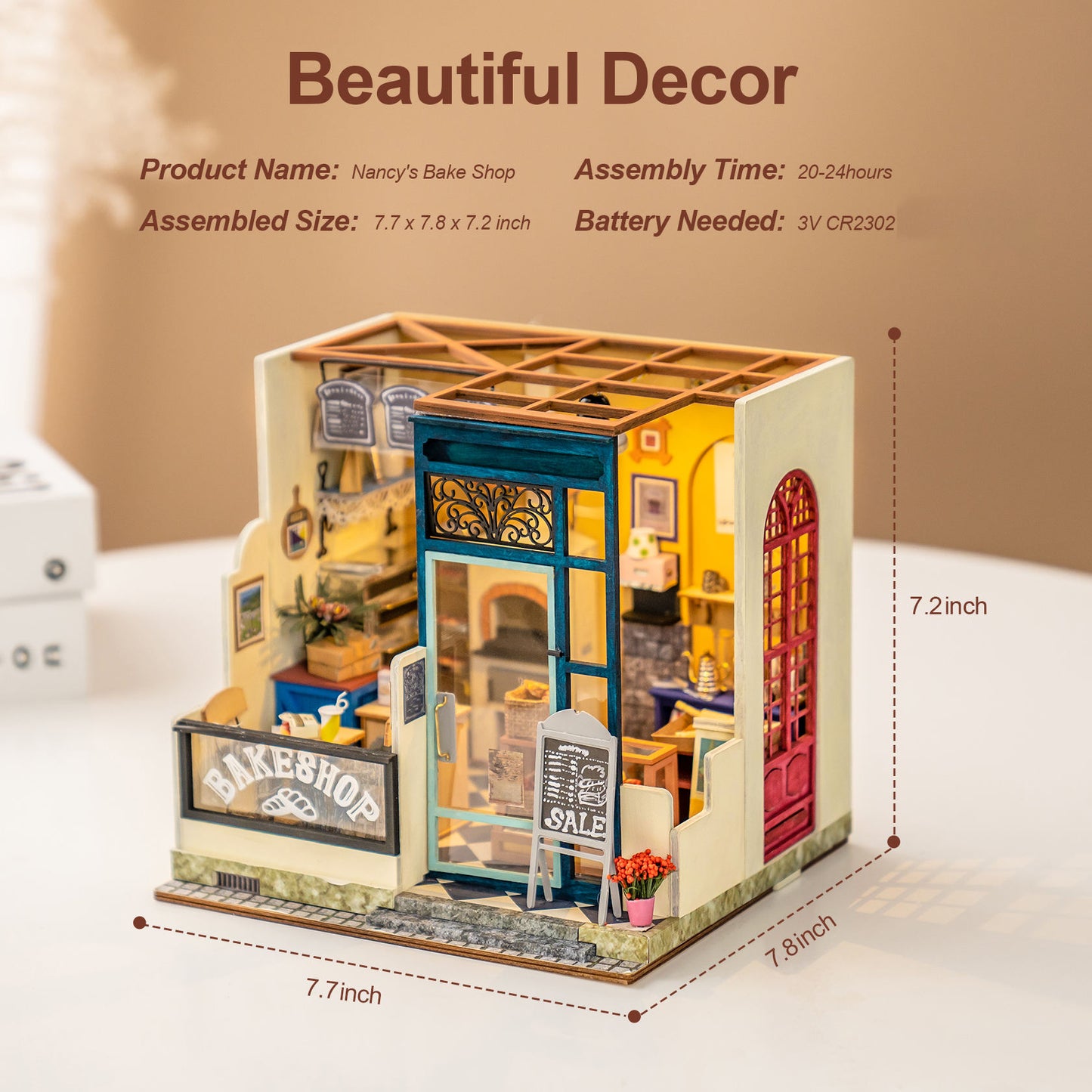 Robotime Rolife Contact Get 25% off 3D Wooden Puzzles Kit DG143 Nancy's Bake Model Kit DIY Miniature Doll House