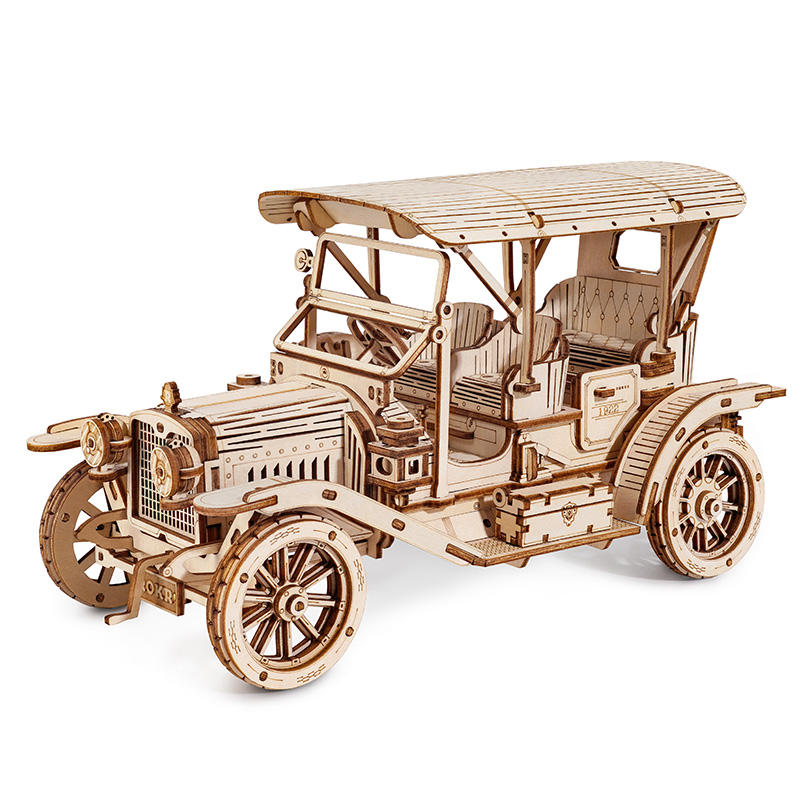 CPC Certificated Toy Robotime Rokr Factory Kids Game Gift MC801 Vintage Car 3D Wooden Puzzles