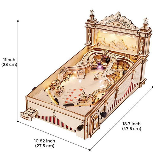 Robotime Rokr DIY Assemble Toys EG01 3D Pinball Machine Model Kits Wooden Puzzles For Adults