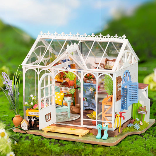 Robotime Rolife Handmade Kit DG163 Dreamy Garden House 3D Wooden Puzzles DIY Miniature Dollhouse