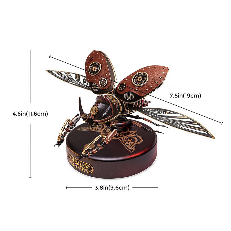 Robotime Rokr MI01 Rhinoceros Beetle Model 3D Plastic Puzzles For Adults DIY Handmade Assembly Fathers Day Novelty Gifts