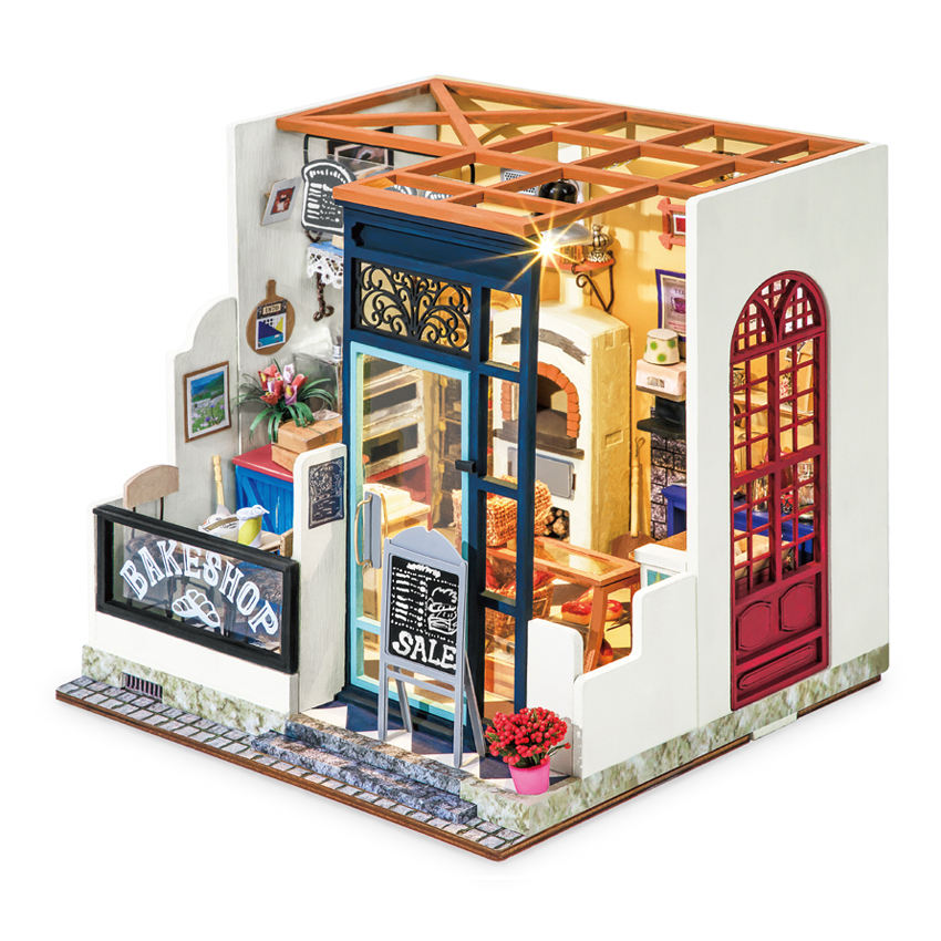 Robotime Rolife Contact Get 25% off 3D Wooden Puzzles Kit DG143 Nancy's Bake Model Kit DIY Miniature Doll House