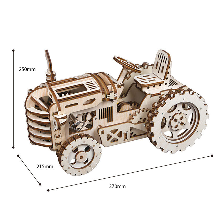 CPC Certificated Robotime Rokr 3D Wooden Educational Toy LK401 Tractor Car Model Assembly Puzzle For Kids