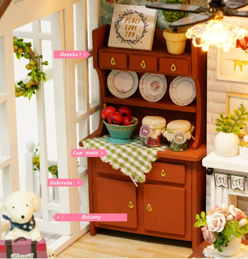 CUTEBEE Doll House Miniature DIY Dollhouse With Furnitures Wooden House Toys For Children  Holiday Times Z009