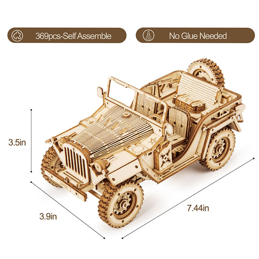 CPC Certificated Robotime Rokr Self Assembly Kit Set MC701 Car Model Mechanical Wooden 3D Puzzles For Adults