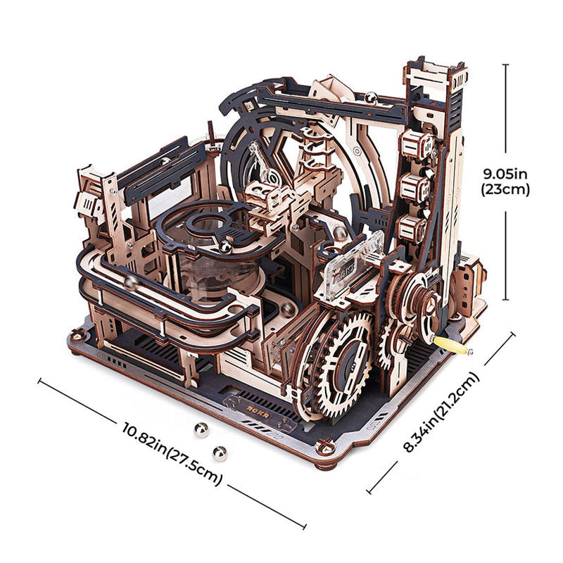 Robotime Rokr DIY Puzzles 3D Jouets d'assemblage Kit de modèle éducatif LGC01 Spaceport Wooden Marble Run