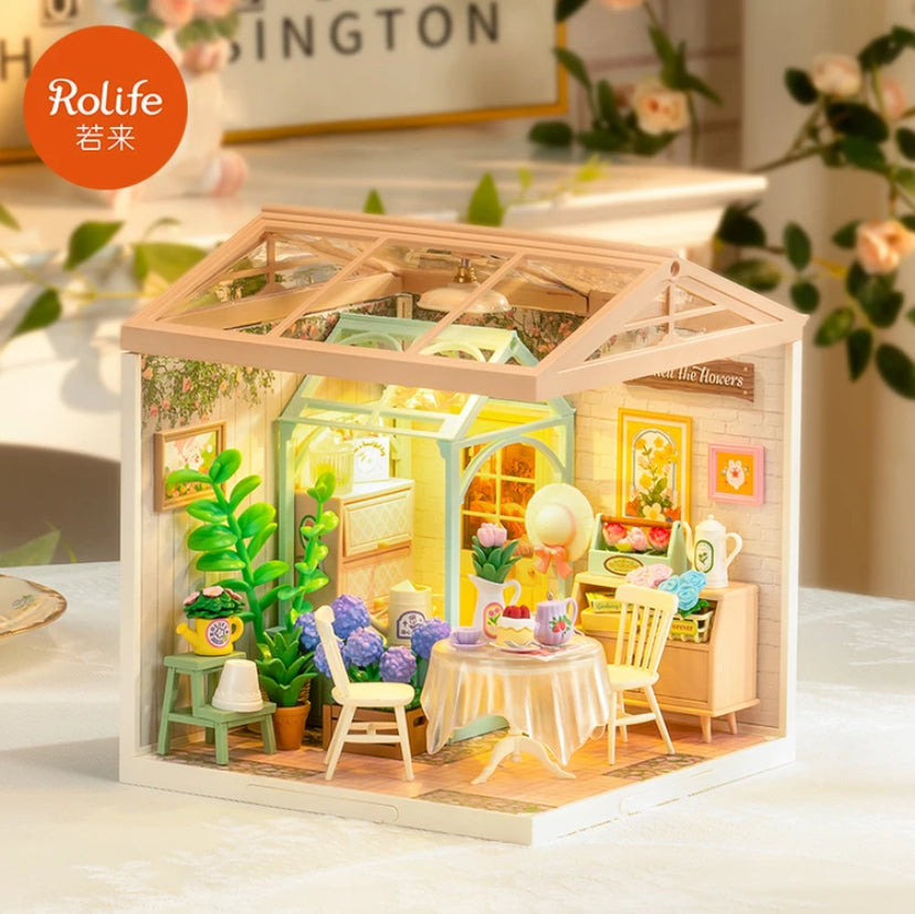 DW013 Garden Robotime Super Store Dollhouse Model DIY Miniature House Craft Kits for Adults