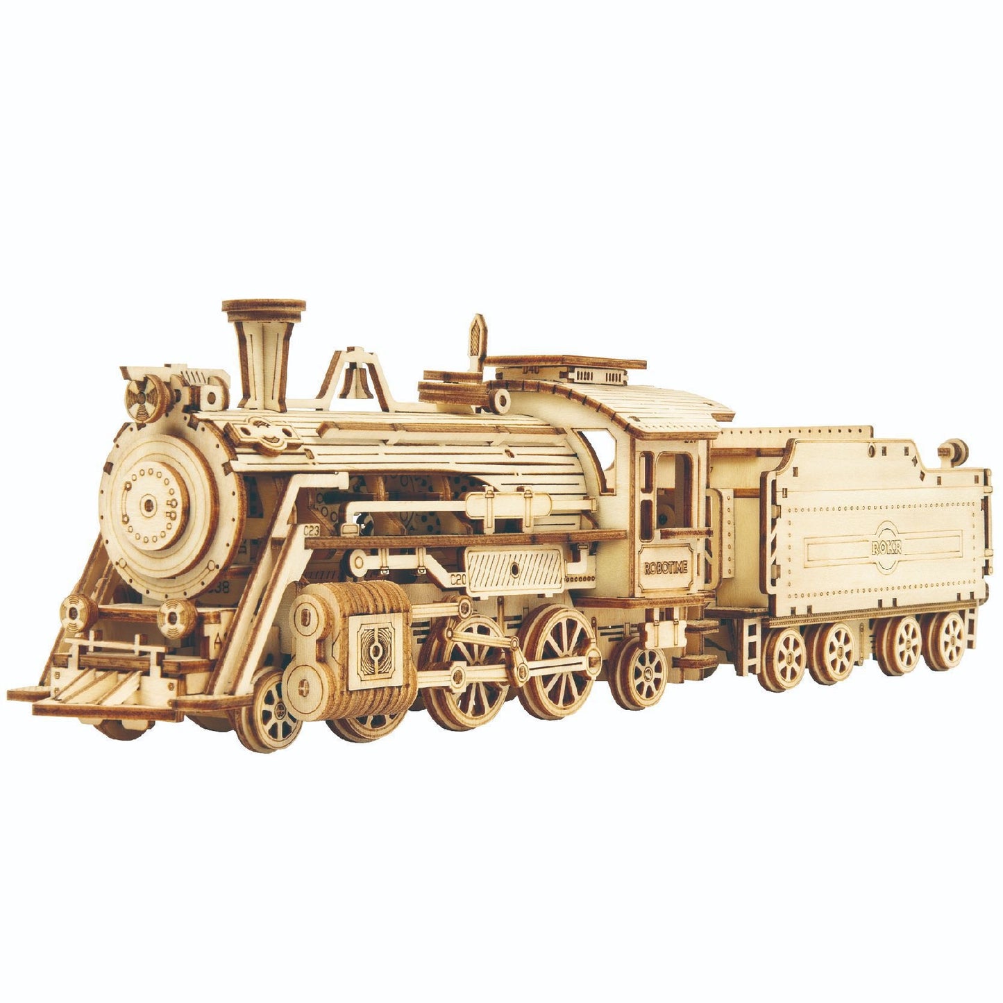 China Toy Factory Robotime Rokr MC501 Mechanical Train Model Wooden 3D Puzzles For Adults