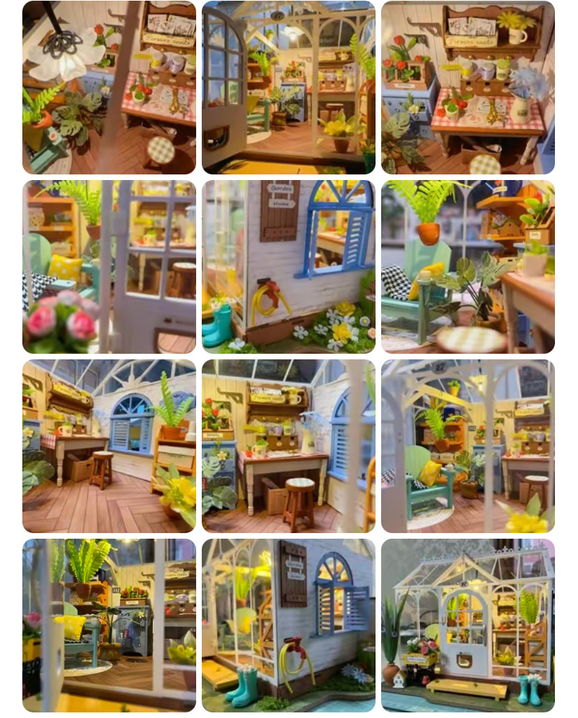 Robotime Rolife Handmade Kit DG163 Dreamy Garden House 3D Wooden Puzzles DIY Miniature Dollhouse