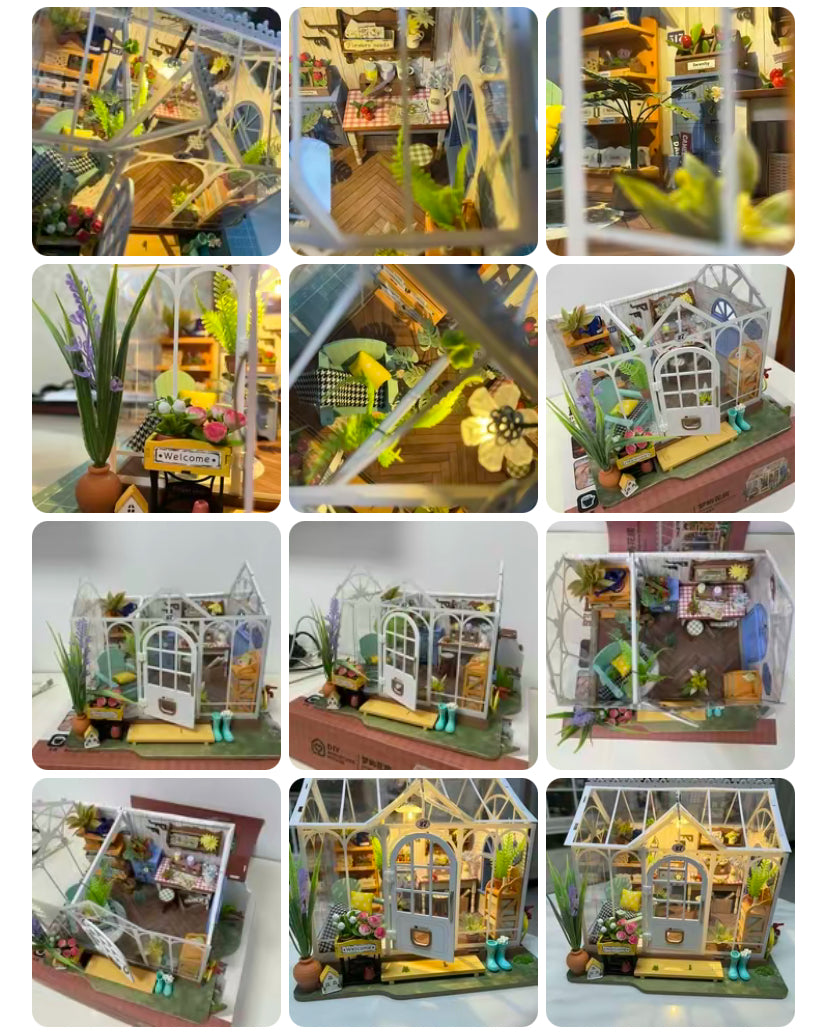 Robotime Rolife Handmade Kit DG163 Dreamy Garden House 3D Wooden Puzzles DIY Miniature Dollhouse