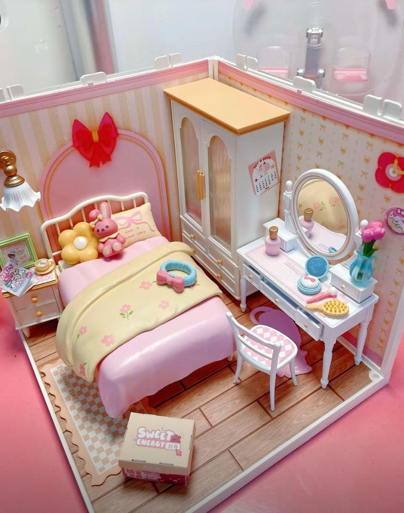 DW016 Robotime Rolife Sweet Dream Bedroom Model Kit Toy 3D Plastic Puzzle DIY Miniature House