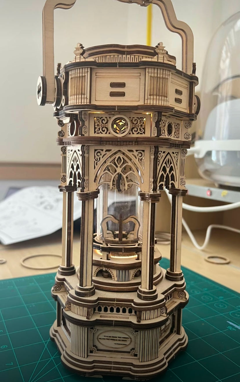 Robotime Rokr AMK61 Music Box Victorian Lantern Model Toys Wooden 3D Puzzles For Adults