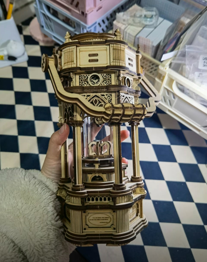 Robotime Rokr AMK61 Music Box Victorian Lantern Model Toys Wooden 3D Puzzles For Adults