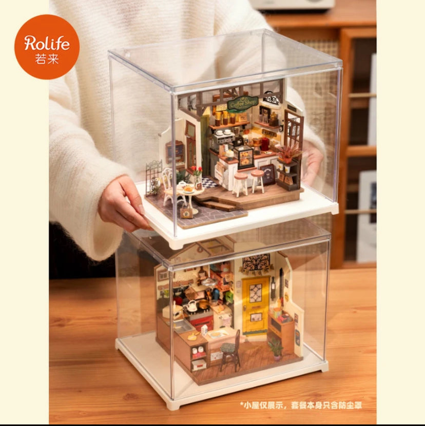 Dust cover for Robotime Rokr 3D wooden puzzles DIY Miniature Doll House