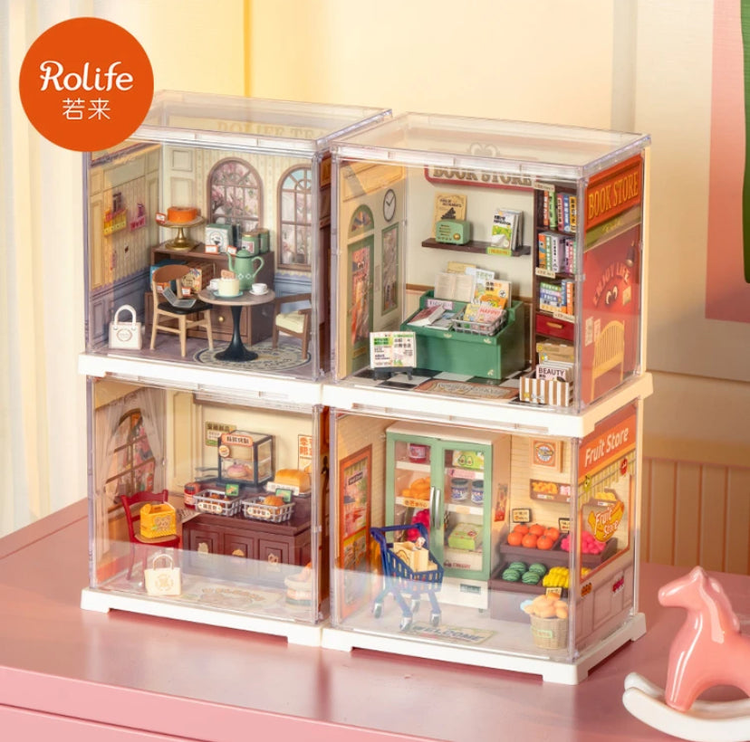 Robotime Rolife Assembled Toys Gift Set DWS01-06 MINI 3D Plastic Puzzle DIY Miniature House