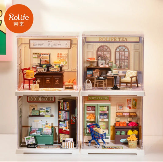 Robotime Rolife Assembled Toys Gift Set DWS01-06 MINI 3D Plastic Puzzle DIY Miniature House