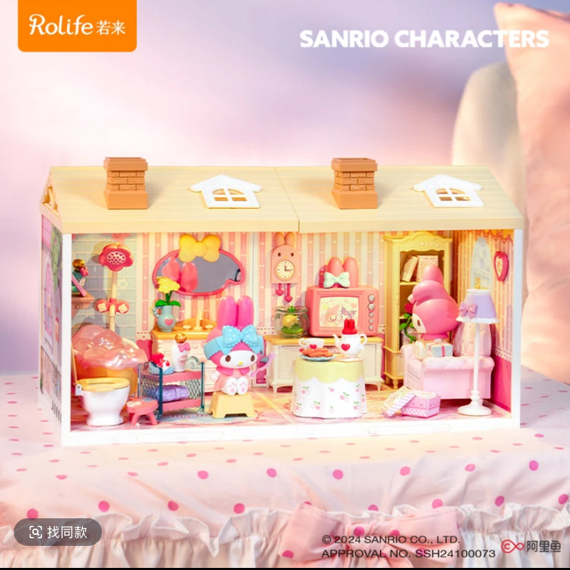 Rolife Super Creator and SANRIO MY MELODY KUROMI Jointly signed 3D plastic Puzzle DIY Miniature House gift