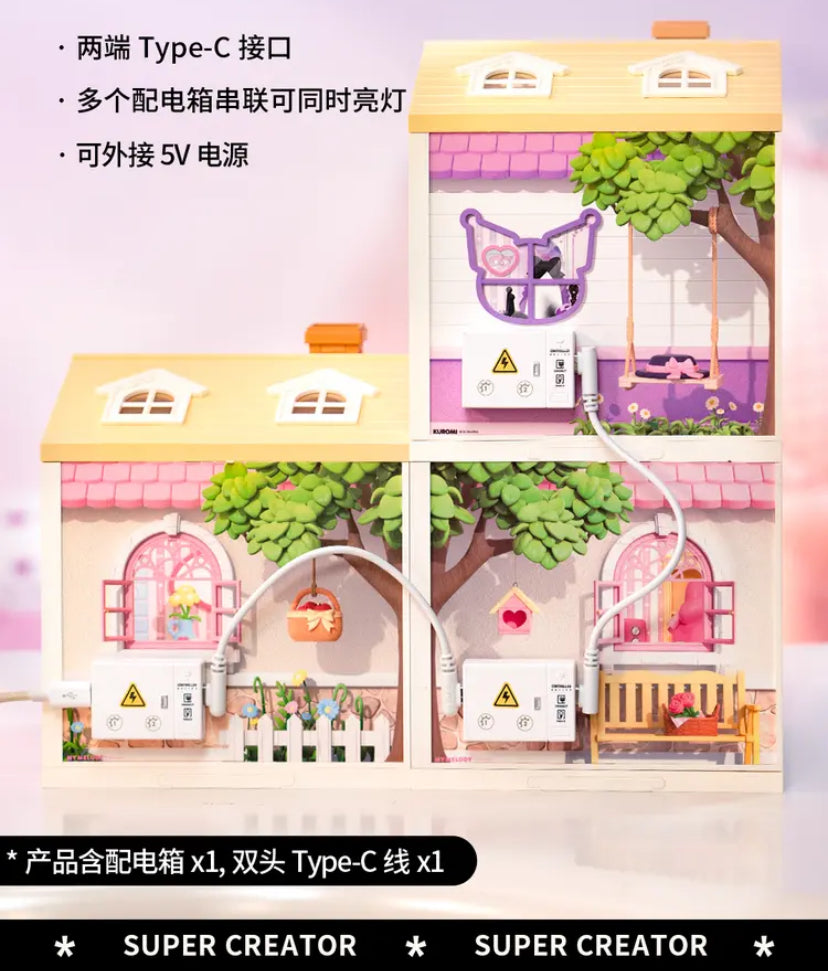 Rolife Super Creator and SANRIO MY MELODY KUROMI Jointly signed 3D plastic Puzzle DIY Miniature House gift