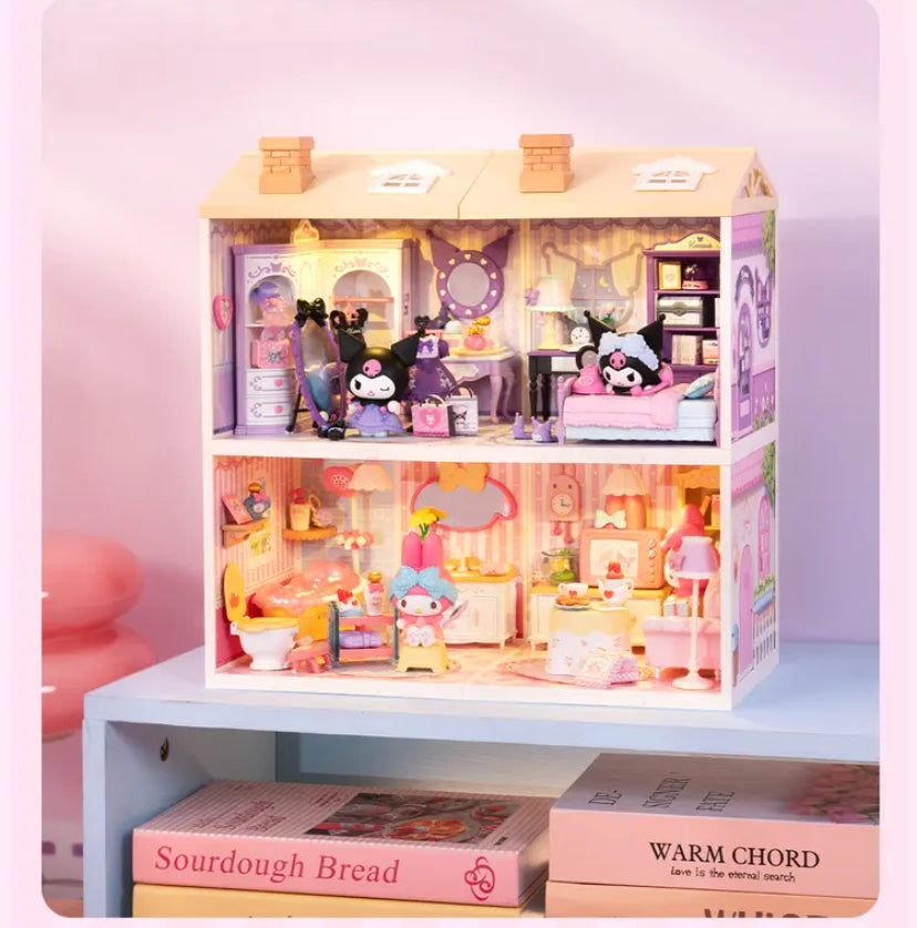 Rolife Super Creator and SANRIO MY MELODY KUROMI Jointly signed 3D plastic Puzzle DIY Miniature House gift