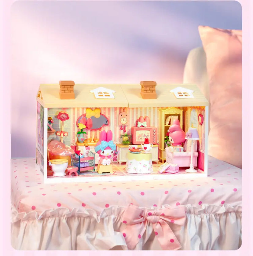 Rolife Super Creator and SANRIO MY MELODY KUROMI Jointly signed 3D plastic Puzzle DIY Miniature House gift