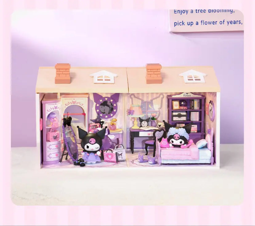 Rolife Super Creator and SANRIO MY MELODY KUROMI Jointly signed 3D plastic Puzzle DIY Miniature House gift