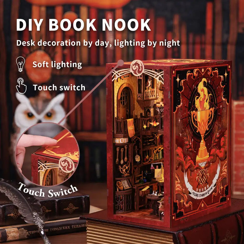 CUTEBEE Book Nook Kit DIY Doll House with LED Light Bookshelf Insert Eternal Bookstore Model Collection Series For Birthday Gift